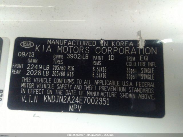 KNDJN2A24E7002351 KIA Soul Base