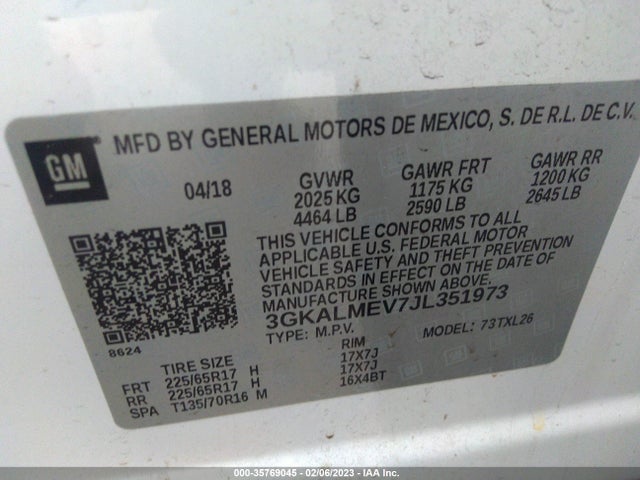 2018 GMC Terrain, VIN: 3GKALMEV7JL351973