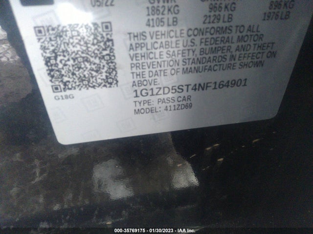 Chevrolet MALIBU LT 2022 1G1ZD5ST4NF164901 Image 9