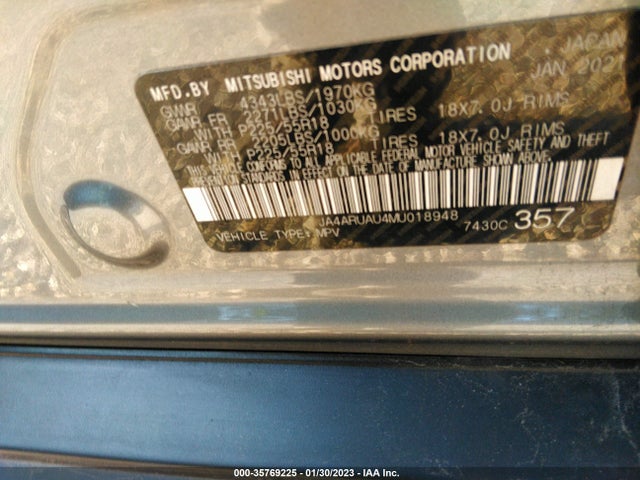 JA4ARUAU4MU018948 Mitsubishi Outlander Sport Es/se/le/be