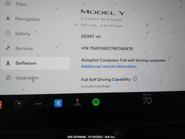 Tesla Model Y Long Range 2022 7SAYGAEE7NF340878 Image 7