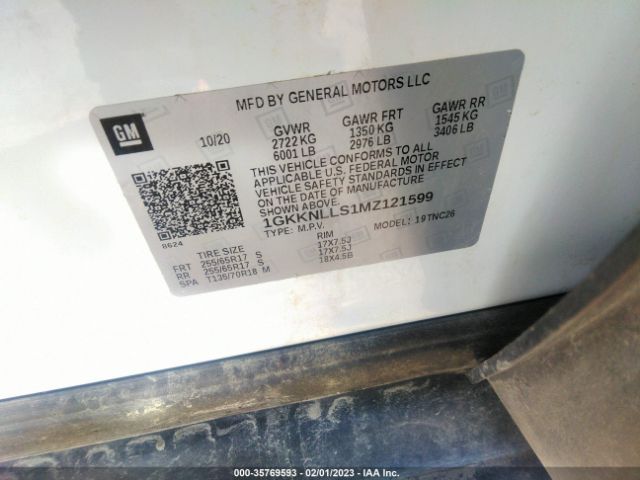 1GKKNLLS1MZ121599 GMC Acadia At4