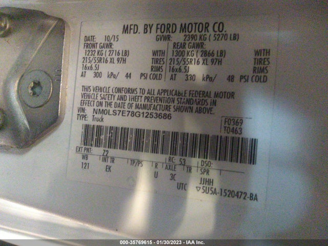 2016 Ford Transit Connect, VIN: NM0LS7E78G1253686