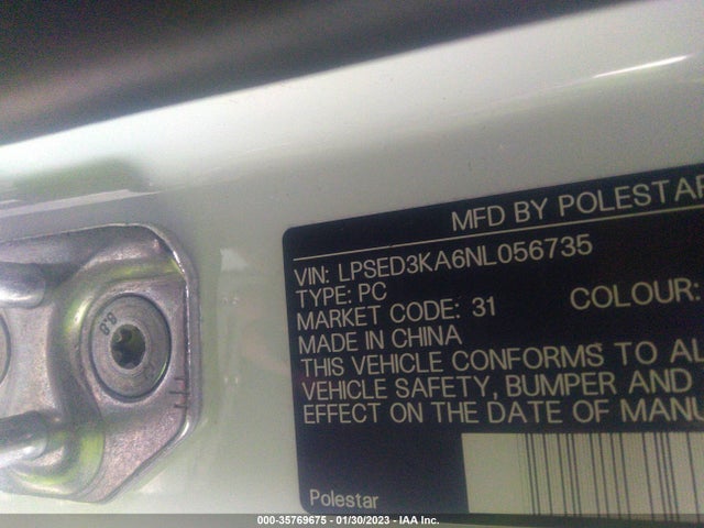2022 Polestar 2, VIN: LPSED3KA6NL056735
