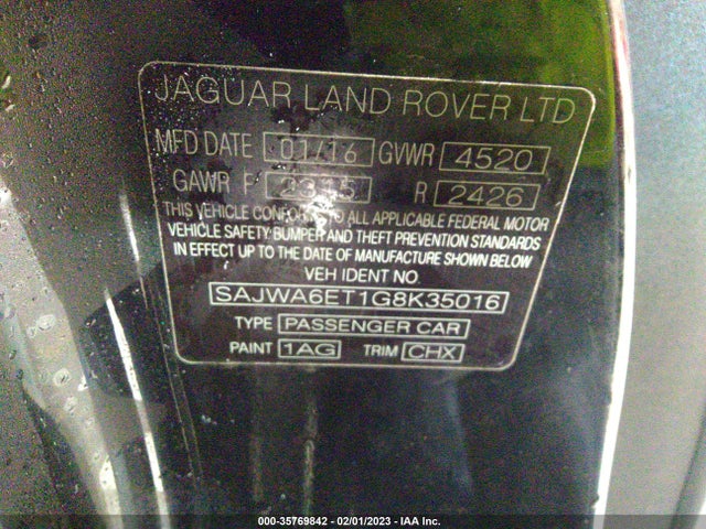 2016 Jaguar F-TYPE, VIN: SAJWA6ET1G8K35016