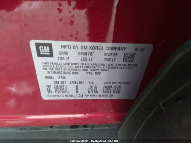 Chevrolet Trailblazer Ls 2021 KL79MMS29MB071819 Image 9