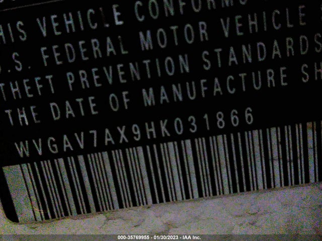 WVGAV7AX9HK031866 Volkswagen TIGUAN