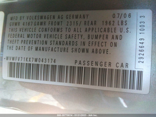 Volkswagen GTI 2007 WVWFV71KX7W043174 Image 10
