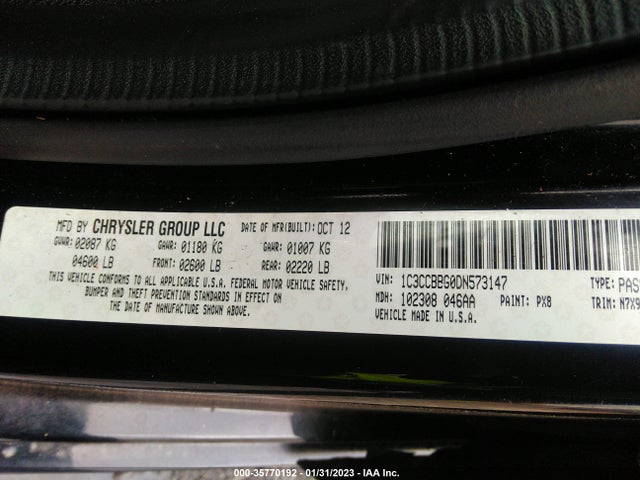 2013 CHRYSLER 200 TOURING VIN: 1C3CCBBG0DN573147