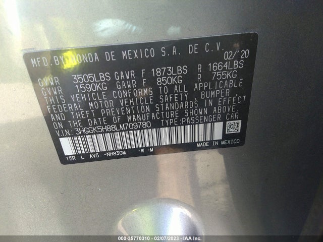 2020 Honda Fit, VIN: 3HGGK5H88LM709780