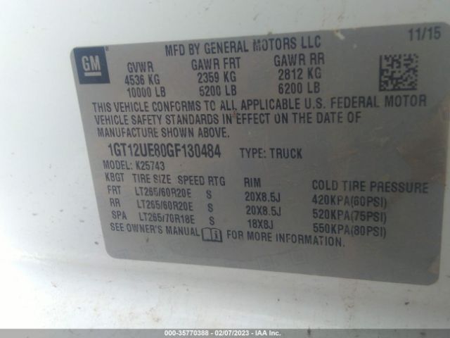 1GT12UE80GF130484 GMC Sierra 2500hd Denali