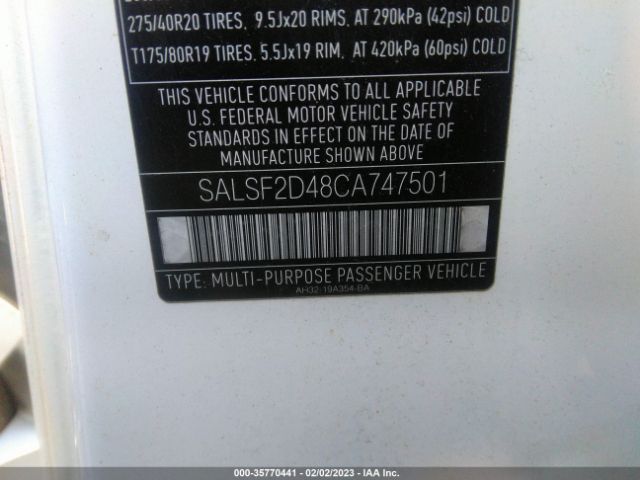 SALSF2D48CA747501 Land Rover RANGE ROVER SPORT