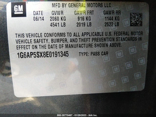 Cadillac Cts Sedan Rwd 2014 1G6AP5SX8E0191345 Image 10