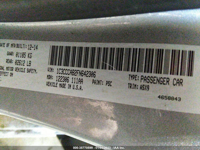 1C3CCCAB2FN642306 Chrysler 200 Limited