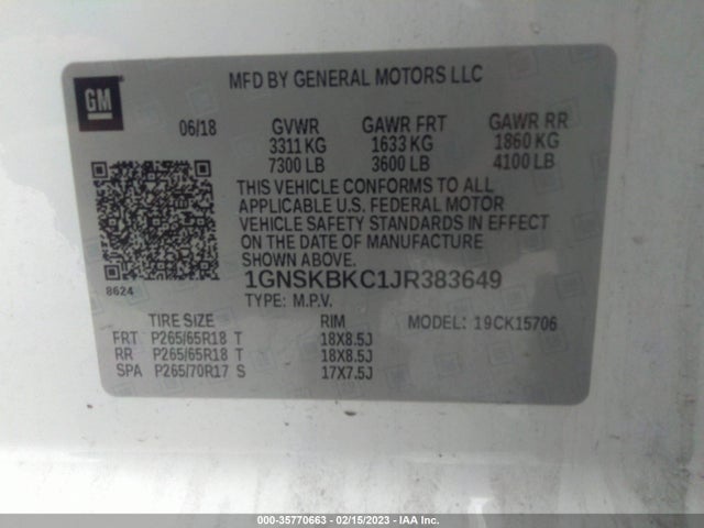 Chevrolet Tahoe Lt 2018 1GNSKBKC1JR383649 Image 10