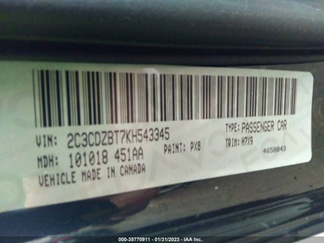 2C3CDZBT7KH543345 Dodge Challenger R/t