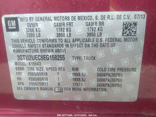 GMC Sierra 1500 Sle 2014 3GTU2UEC8EG158255 Image 9