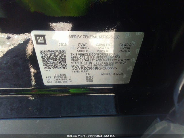 2019 Cadillac XT4, VIN: 1GYFZCR49KF186395