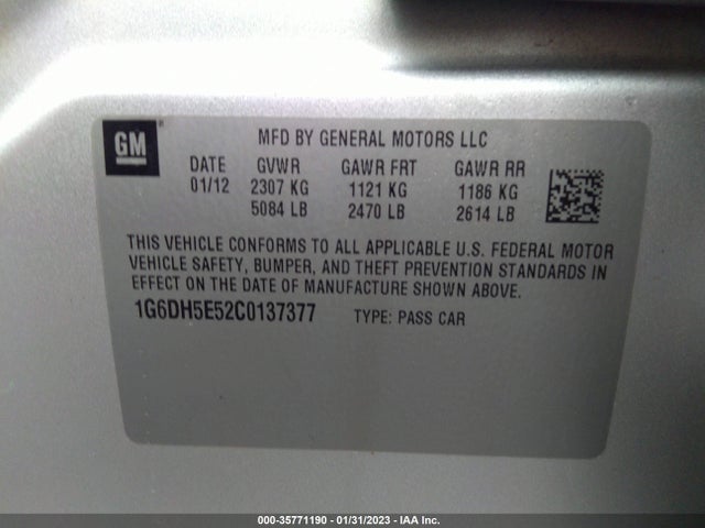 Cadillac CTS SEDAN 2012 1G6DH5E52C0137377 Image 10