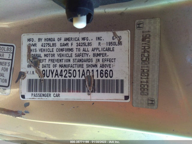 Acura CL 2001 19UYA42501A011660 Image 10