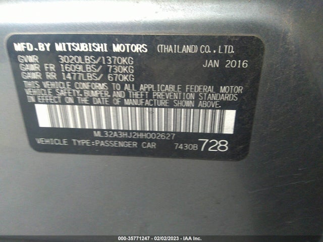 ML32A3HJ2HH002627 Mitsubishi MIRAGE ES