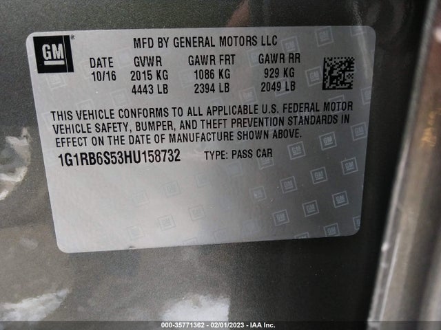 2017 Chevrolet Volt, VIN: 1G1RB6S53HU158732