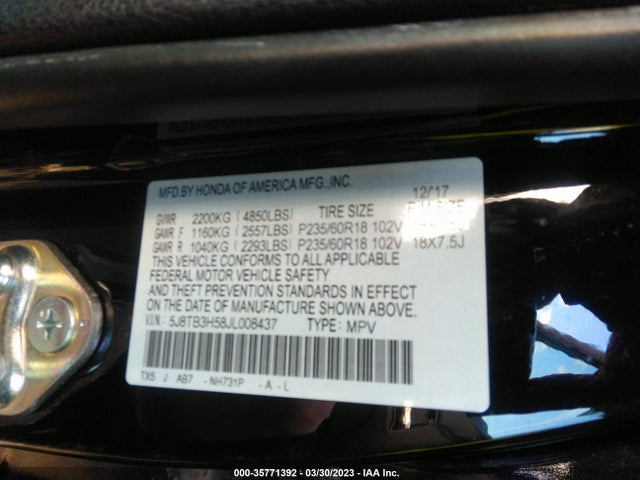 Acura Rdx W 2018 5J8TB3H58JL008437 Image 10