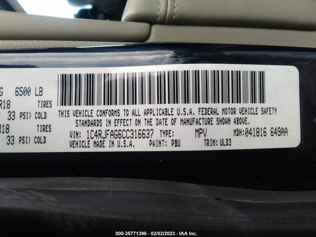 Jeep Grand Cherokee 2012 1C4RJFAG6CC316637 Image 9