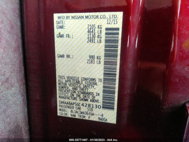 1N4AA6AP5GC428130 Nissan Maxima 3.5 Sr