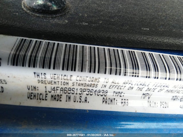 2003 JEEP WRANGLER RUBICON VIN: 1J4FA69S13P364030