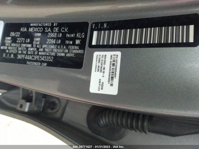 2023 KIA FORTE GT VIN: 3KPF44AC3PE545352