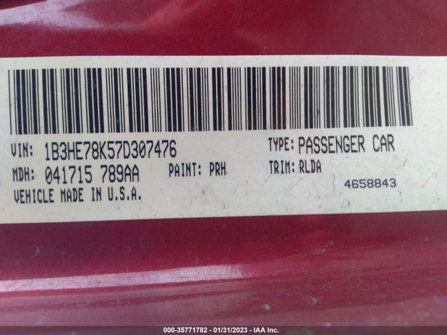 Dodge Caliber R/t 2007 1B3HE78K57D307476 Image 11