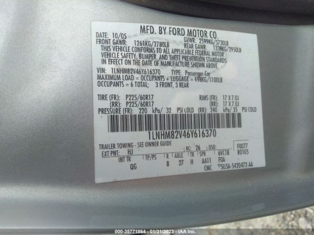 1LNHM82V46Y616370 Lincoln Town Car