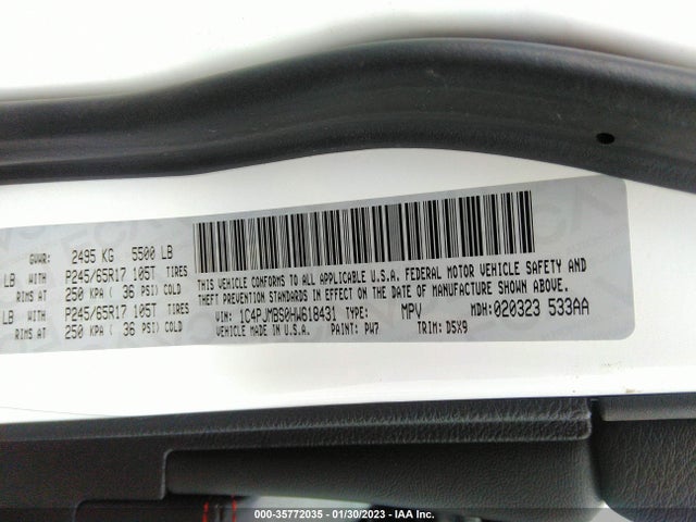 2017 Jeep Cherokee, VIN: 1C4PJMBS0HW618431