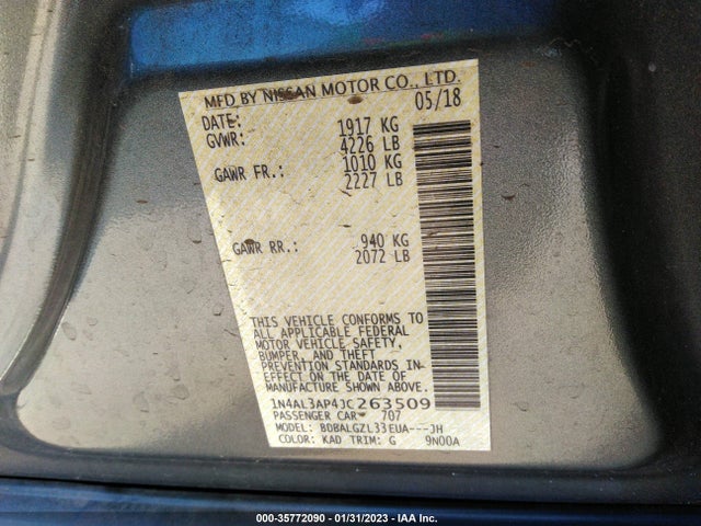 Nissan Altima 2.5 S 2018 1N4AL3AP4JC263509 Image 9