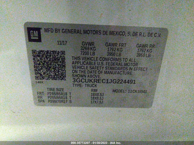 Chevrolet Silverado 1500 Lt 2018 3GCUKREC1JG224491 Image 10