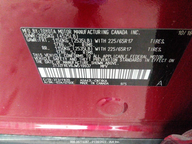 Toyota RAV4 LE 2018 2T3ZFREV6JW519937 Image 10