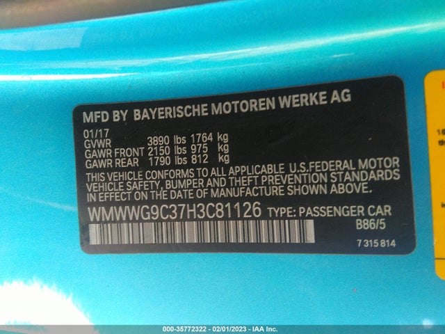 2017 Mini Roadster, VIN: WMWWG9C37H3C81126