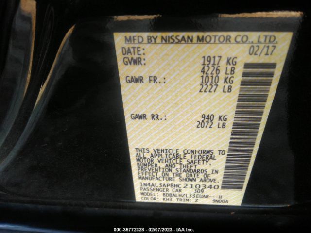 1N4AL3AP8HC210340 Nissan Altima 2.5 Sr