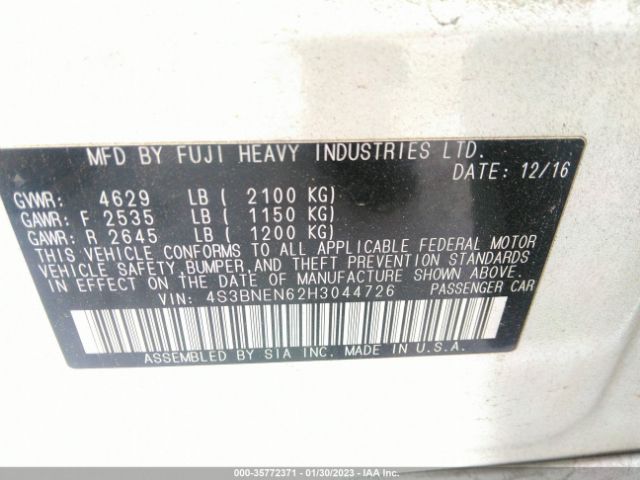 4S3BNEN62H3044726 Subaru Legacy Limited