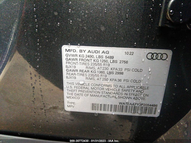 2023 AUDI Q5 S LINE PREMIUM PLUS VIN: WA1EAAFY3P2054486