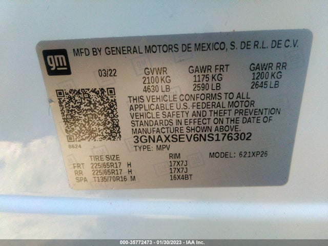 Chevrolet EQUINOX LS 2022 3GNAXSEV6NS176302 Image 10