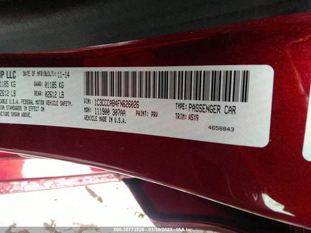 1C3CCCAB4FN626026 Chrysler 200 Limited