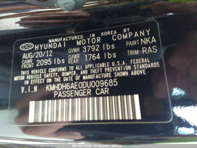 2013 HYUNDAI ELANTRA COUPE GS VIN: KMHDH6AE0DU009685