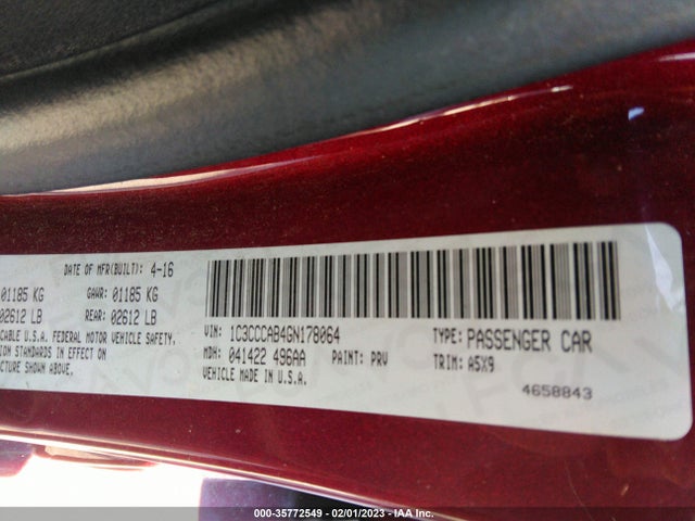 1C3CCCAB4GN178064 Chrysler 200 Limited