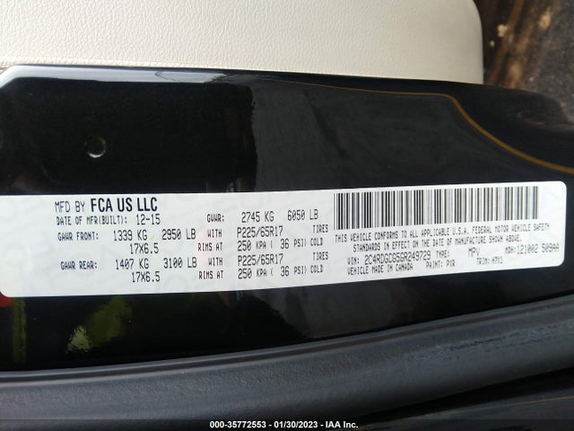 Dodge Grand Caravan Sxt 2016 2C4RDGCG5GR249729 Image 9
