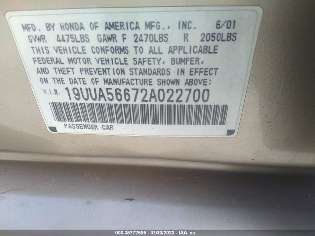 Acura TL 2002 19UUA56672A022700 Image 10