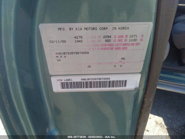 KIA Sportage 2000 KNDJB7235Y5674559 Image 10