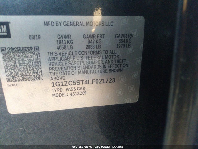 Chevrolet MALIBU LS 2020 1G1ZC5ST4LF021723 Image 9