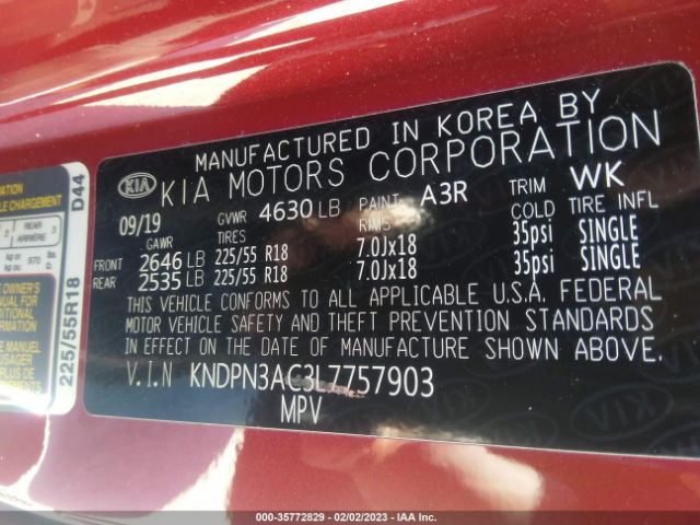 KNDPN3AC3L7757903 KIA Sportage Ex